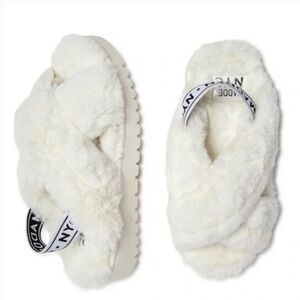 Madden NYC Women’s Faux Fur Crossband Slingback Platform Slides slippers 11